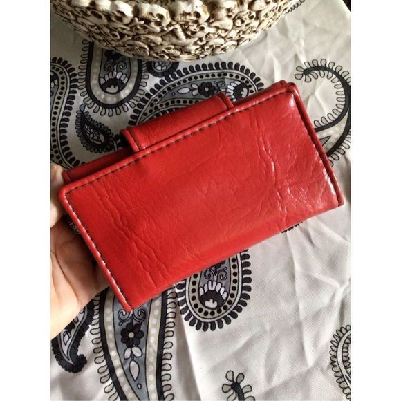 Mid Century Vintage Faux Leather Wallet Red Black Checkbook Wallet ❤️ - Picture 14 of 14